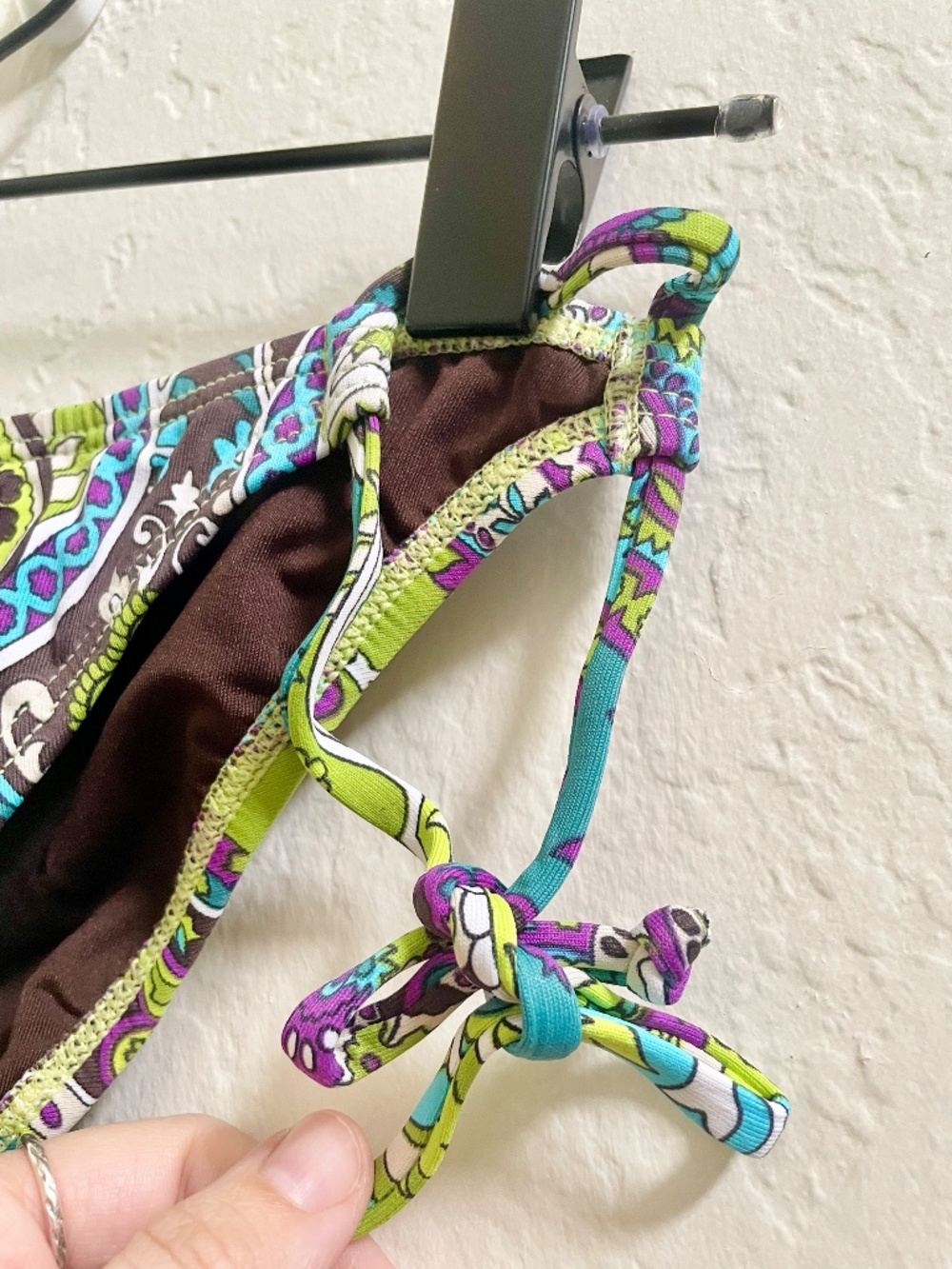 Pualani Hawaii Bikini Bottoms - Paisley Blue Green Tie Side - Size Medium - Picture 7 of 8